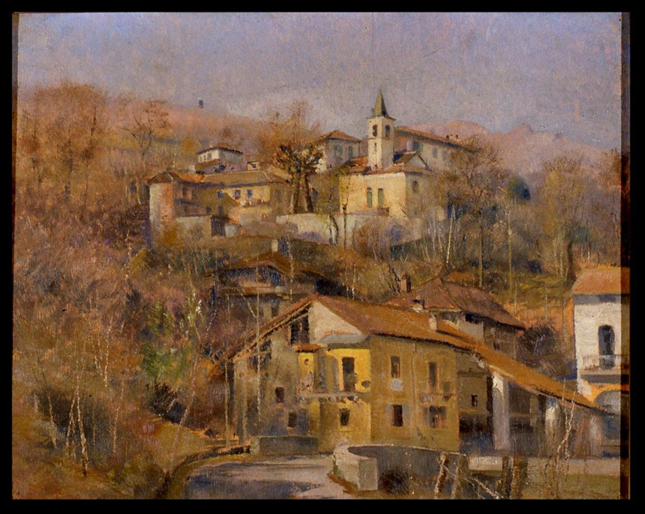 Veduta della Loita di Baveno, Paesaggio collinare (dipinto) di Corradi, Alfonso (sec. XX)