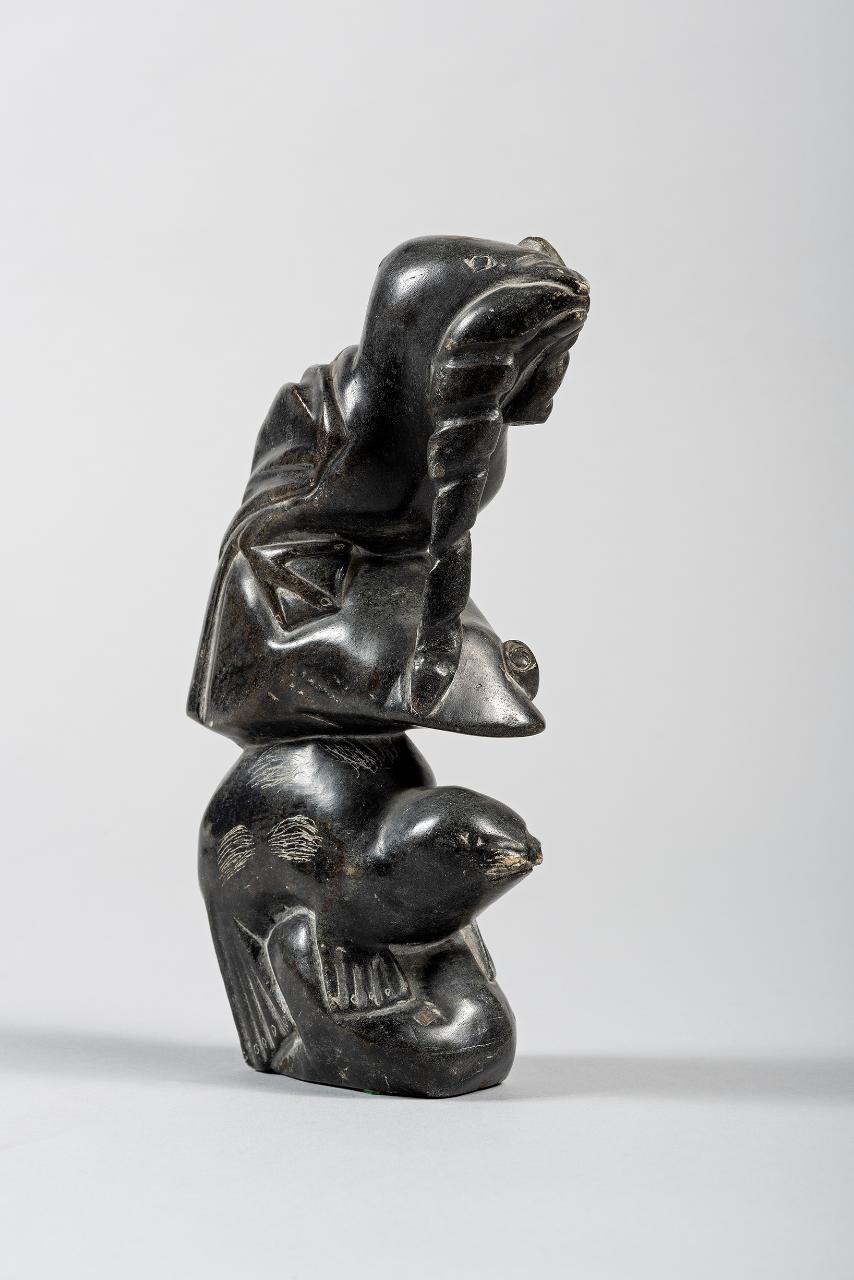 Uccello su foca, uccello e foca (scultura) di Anajta, Henry - popolazione Inuit (seconda metà sec. XX)