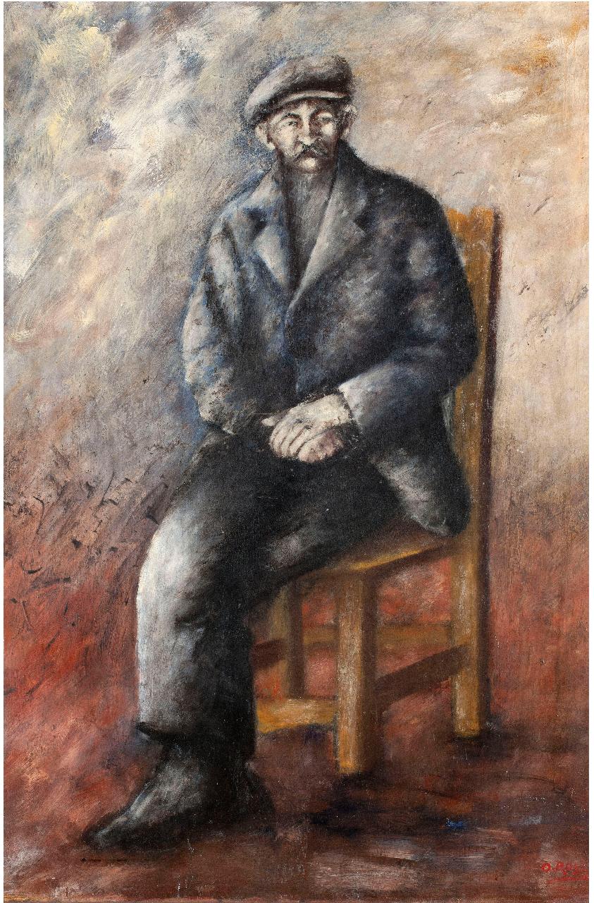 Uomo seduto, figura maschile (dipinto) di Rosai, Ottone (sec. XX)