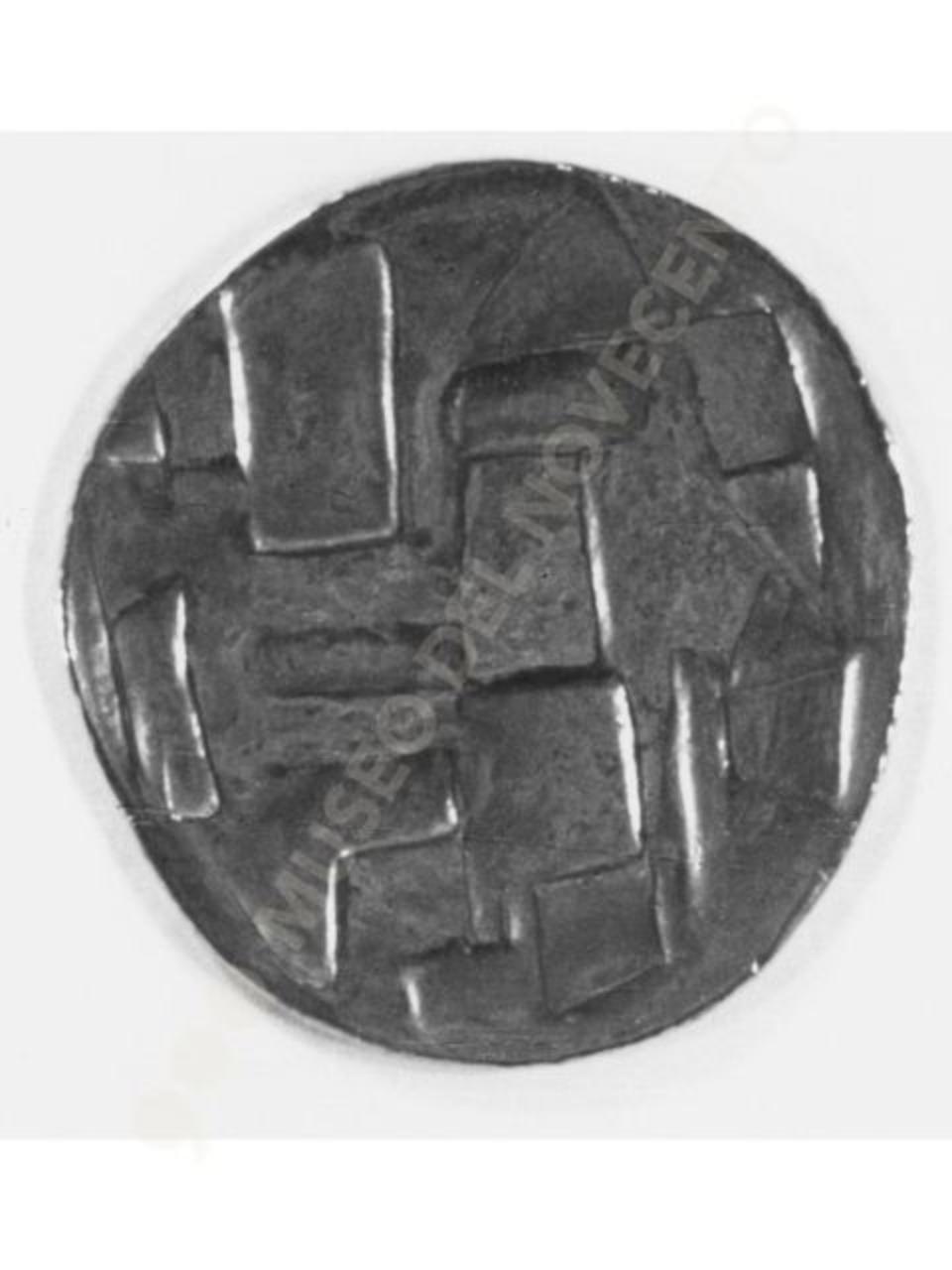 Medaglia planimetrica, composizione astratta (bassorilievo) di Guerrini, Lorenzo (seconda metà sec. XX)