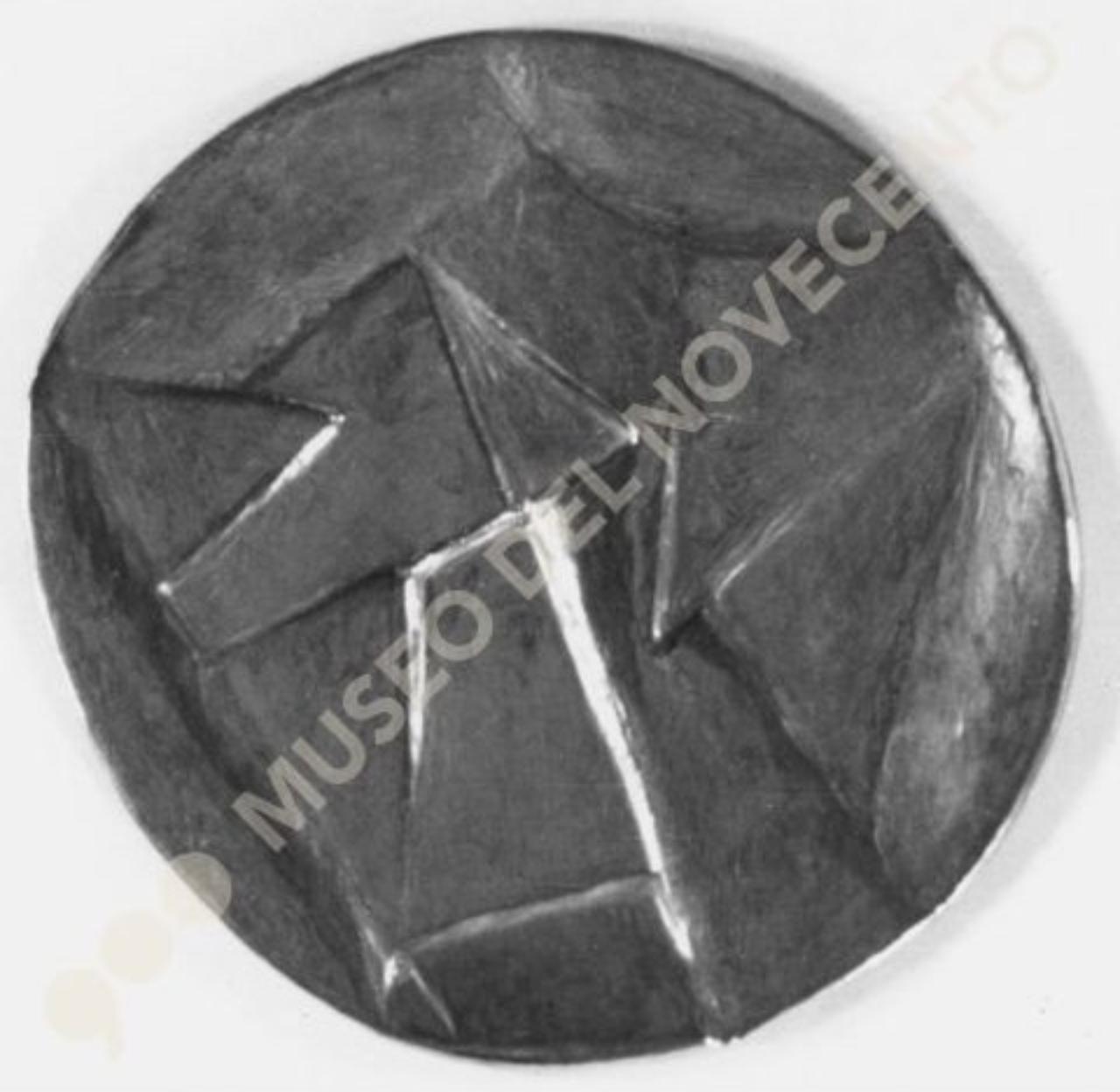 Medaglia geometria, composizione astratta (bassorilievo) di Guerrini, Lorenzo (seconda metà sec. XX)