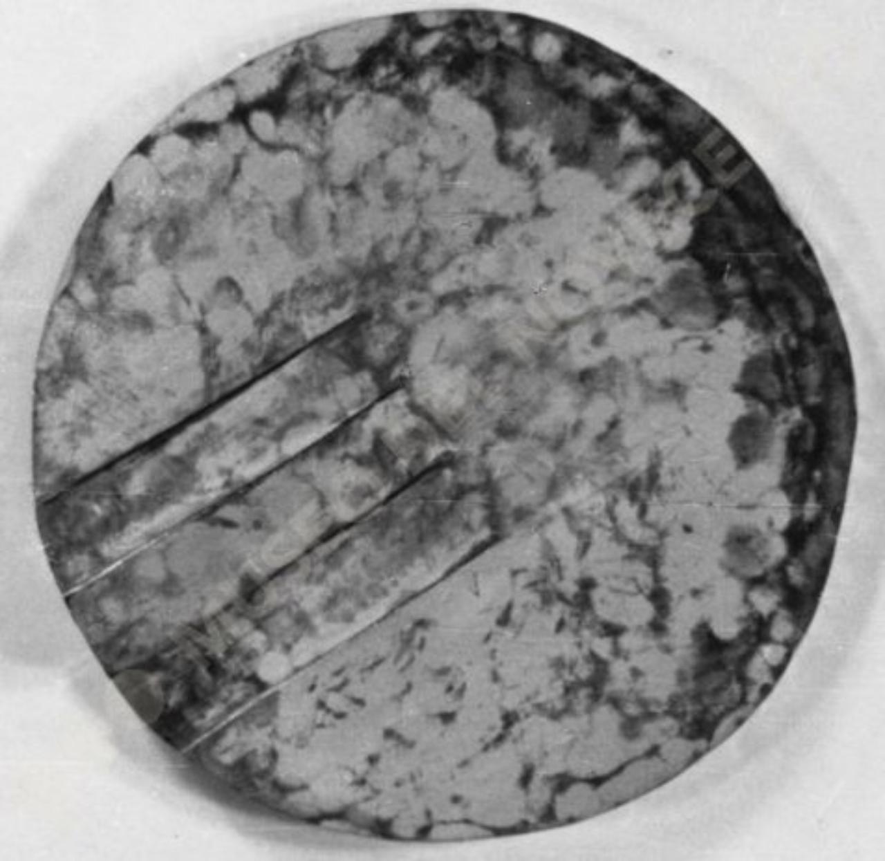 Medaglia tagliata, composizione astratta (bassorilievo) di Guerrini, Lorenzo (seconda metà sec. XX)