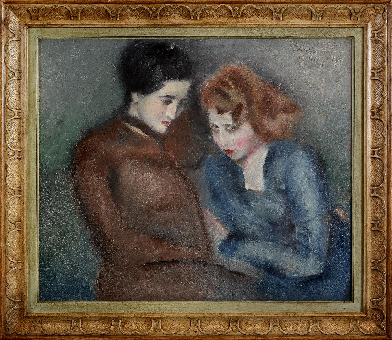 Le amiche, figura femminile (dipinto) di Bucci, Anselmo (sec. XX)