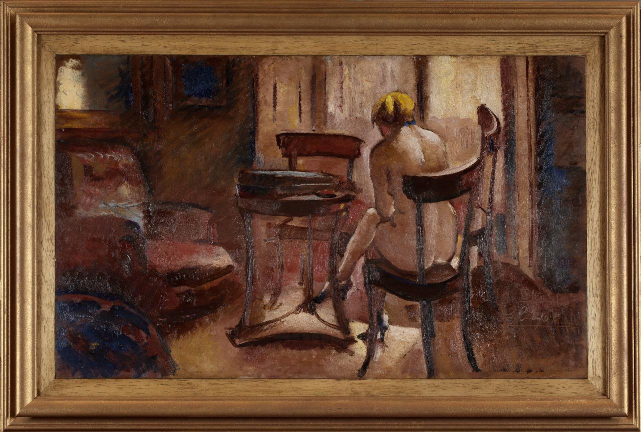 Intimità, Interno con figure (dipinto) di Bucci, Anselmo (sec. XX)