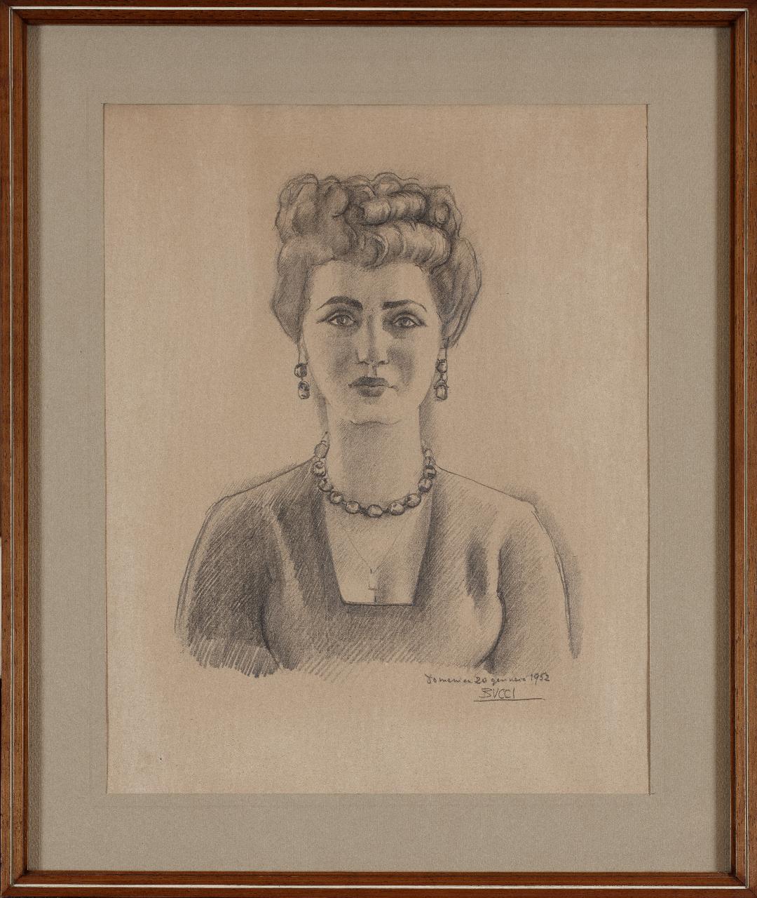Ritratto di signora, Ritratto femminile (disegno) di Bucci, Anselmo (sec. XX)
