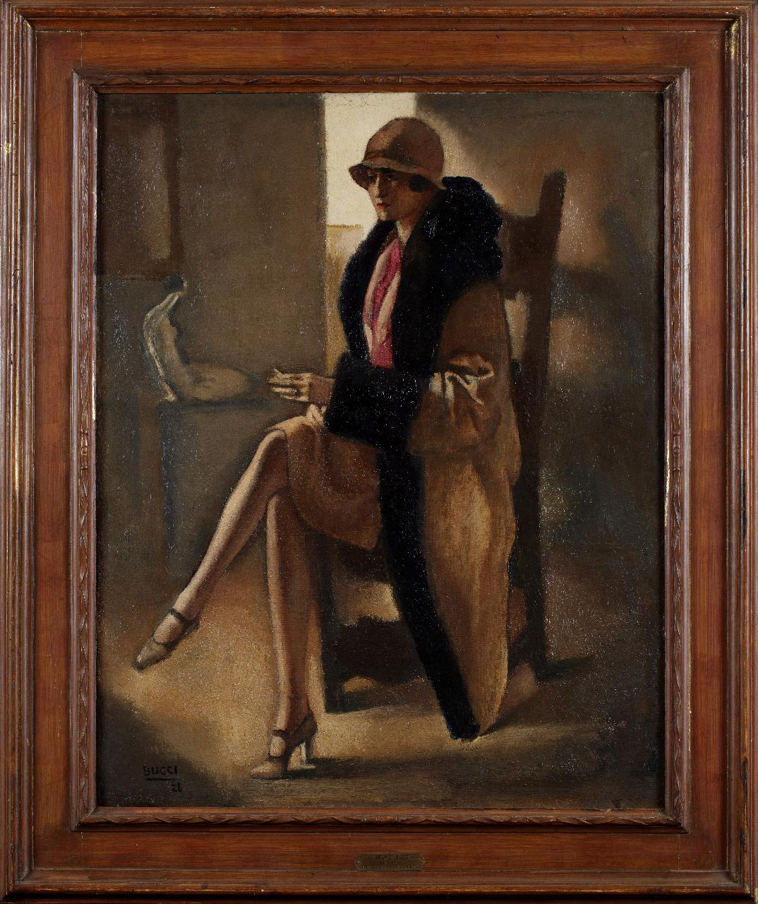Ritratto della signora Rapuzzi Guelta, Ritratto femminile (dipinto) di Bucci, Anselmo (sec. XX)