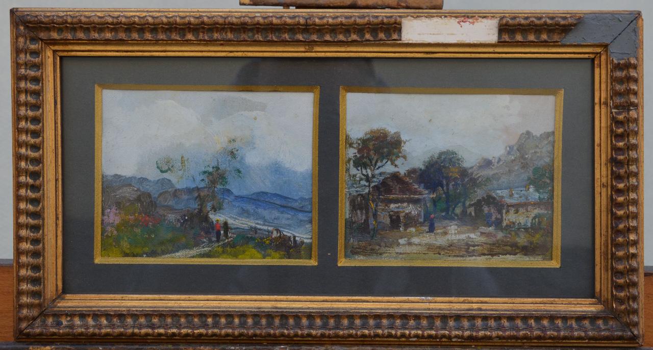 paesaggi di montagna (dipinto) - ambito italiano (sec. XIX)