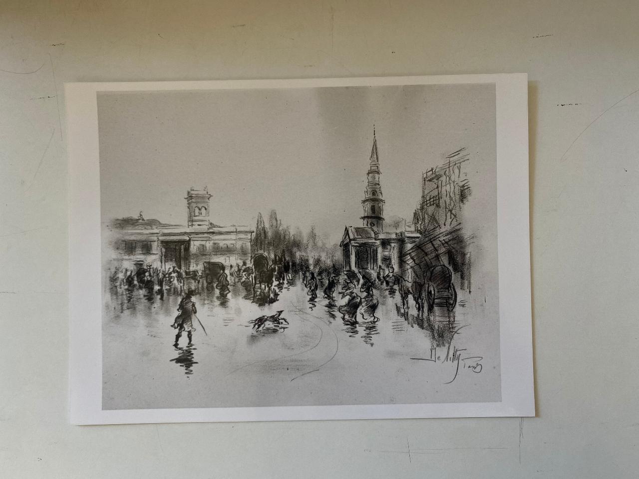 Parigi, Veduta di Trafalgar Square, Londra (disegno) di De Nittis, Giuseppe (attribuito dubitativamente) (seconda metà sec. XIX)