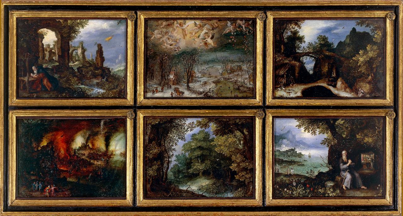 Paesaggio con cisterna, paesaggio con cisterna (dipinto) di Brueghel, Jan (fine/inizio secc. XVI/ XVII)