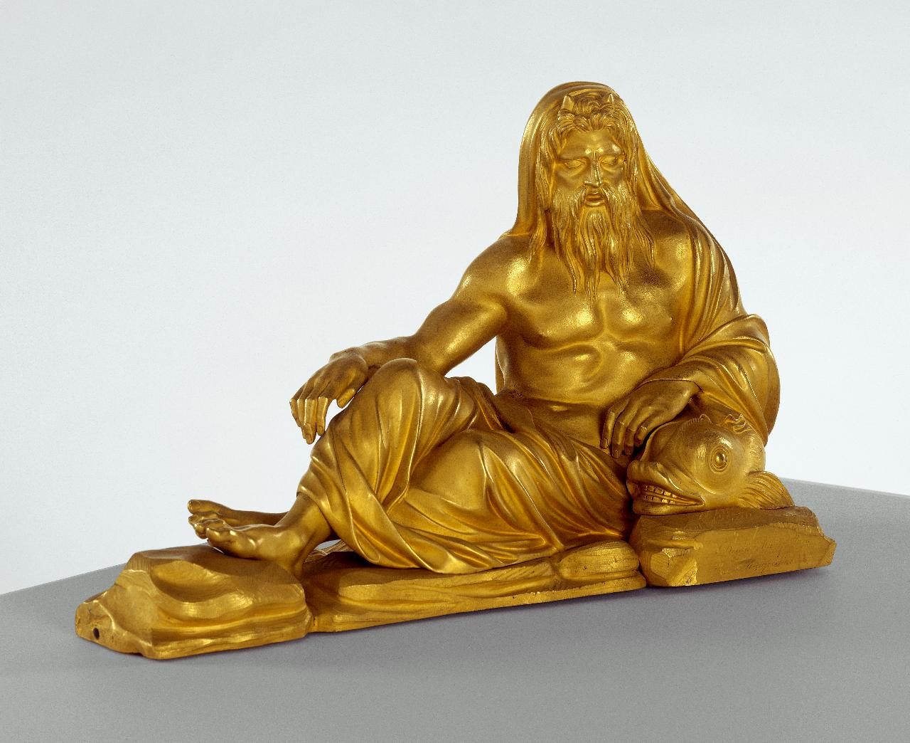 Figura allegorica di fiume o Divinità fluviale, figura allegorica di fiume o Divinità fluviale (statuetta) di Manfredini, Luigi; Manfredini, Antonio (prima metà sec. XIX)