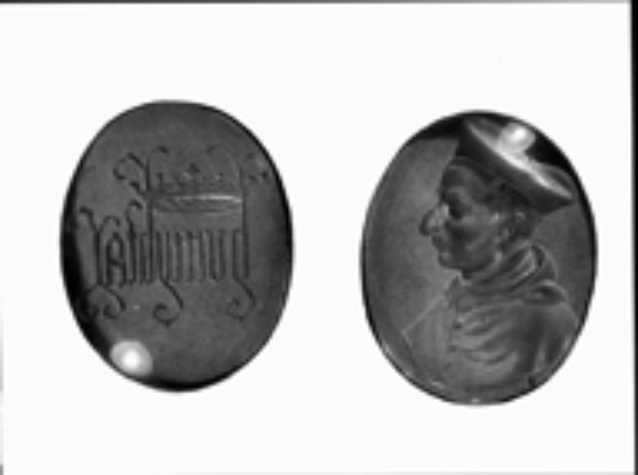 S. Carlo Borromeo e Humilitas, motto della famiglia Borromeo (medaglione) - ambito milanese (fine/inizio secc. XVI/ XVII)