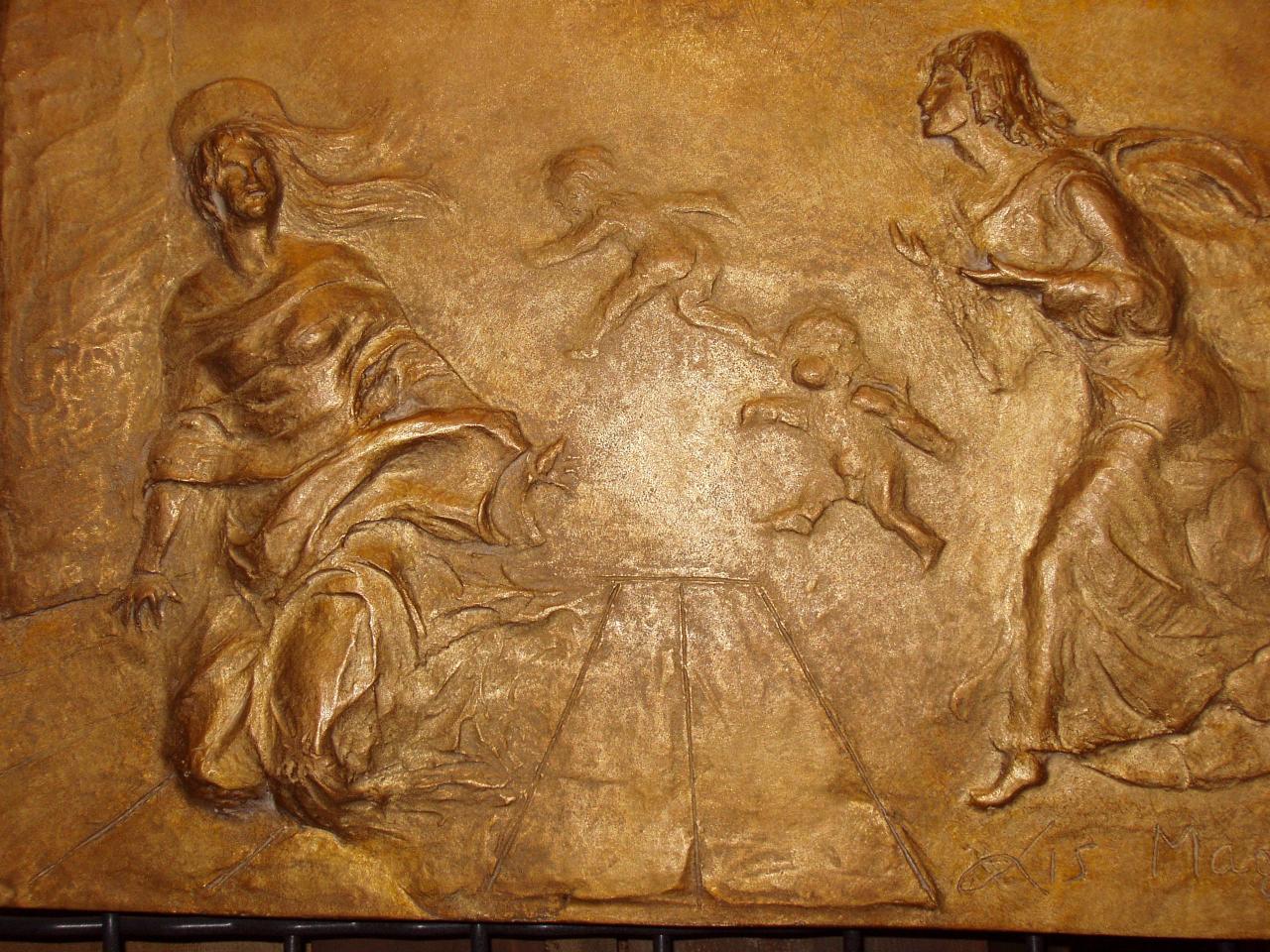 Annunciazione, annunciazione (rilievo) di Magni Fasiani, Elisa (metà sec. XX)