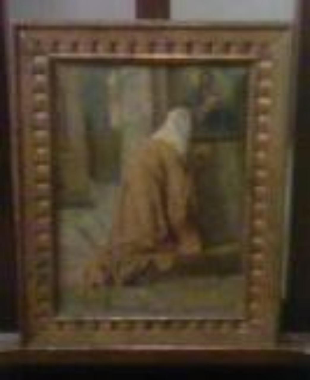 Donna inginocchiata, donna inginocchiata (dipinto) di Buffa Giovanni (attribuito) (sec. XX)