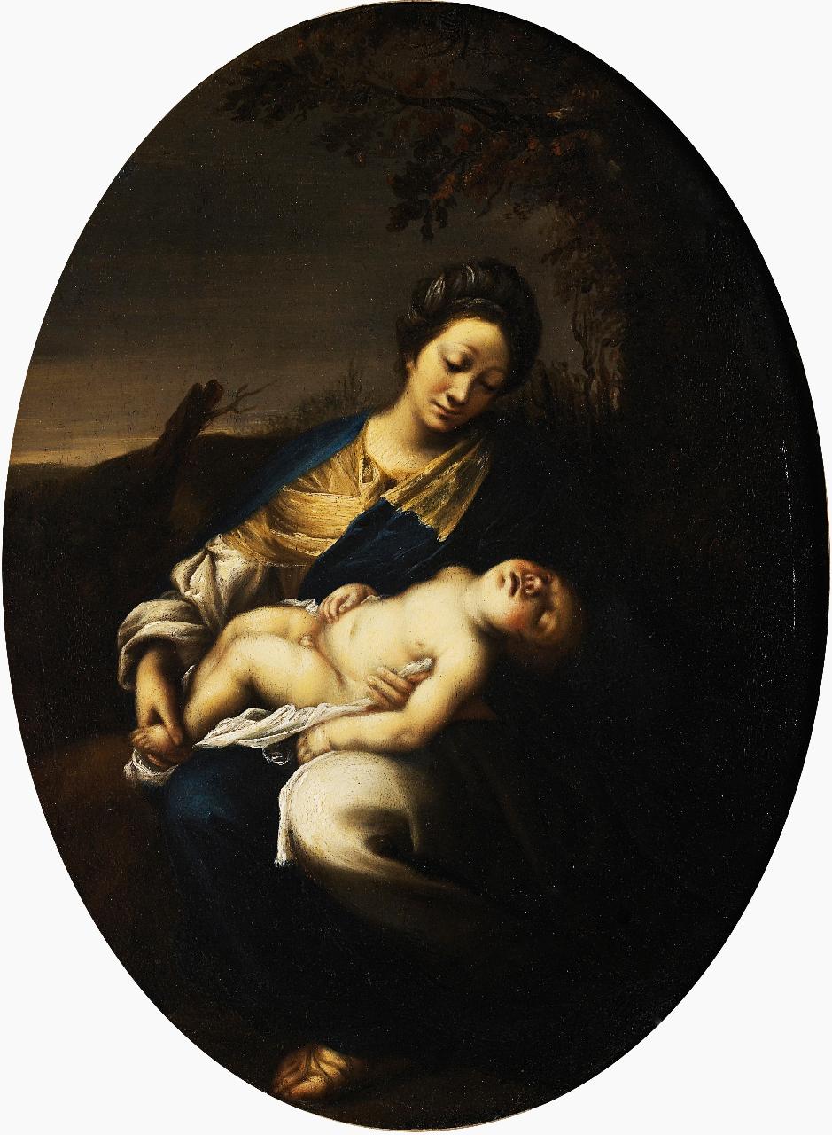 Madonna con Bambino, Madonna con Bambino (dipinto) di Cairo, Pier Francesco del (ambito) (metà sec. XVII)