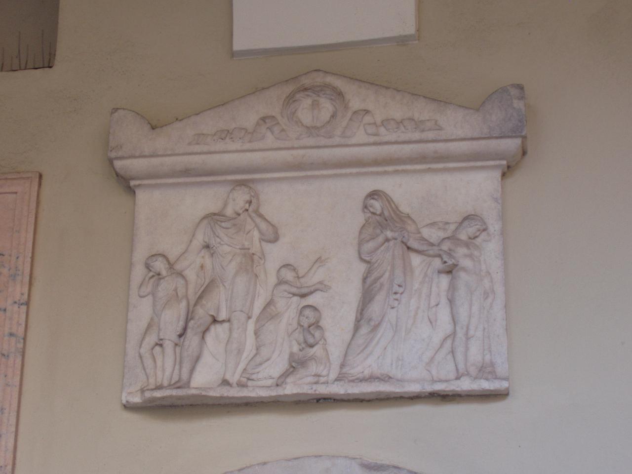 Lapide funebre con scena di compianto, compianto (rilievo) - ambito lombardo (prima metà sec. XIX)