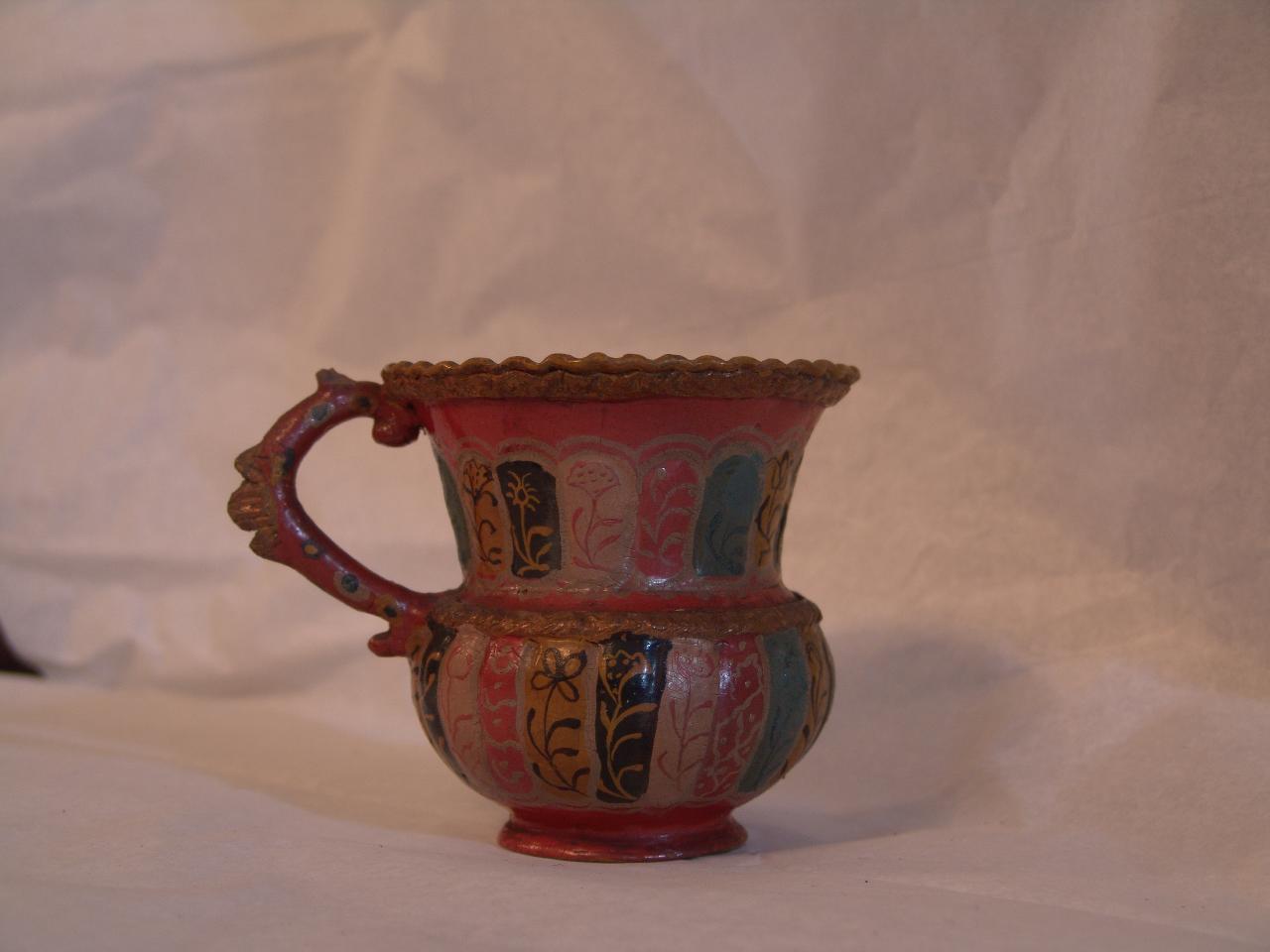 Brocca, motivi decorativi geometrici e fitomorfi (brocca) - ambito cileno (secc. XVII/ XVIII)