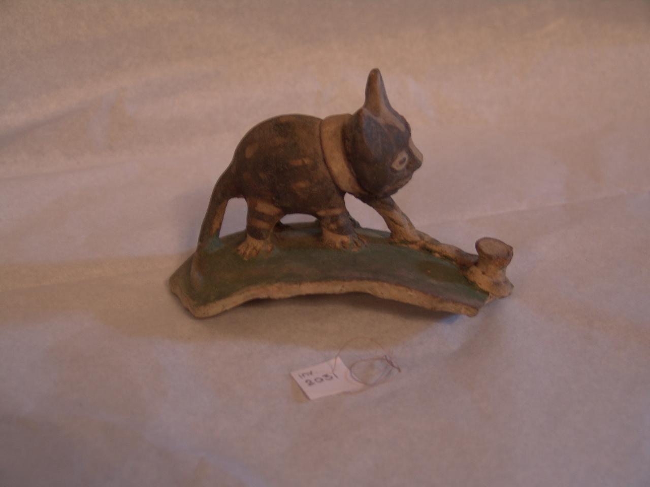 Frammento di vaso, felino (vaso) - ambito peruviano (secc. XI/ XV)