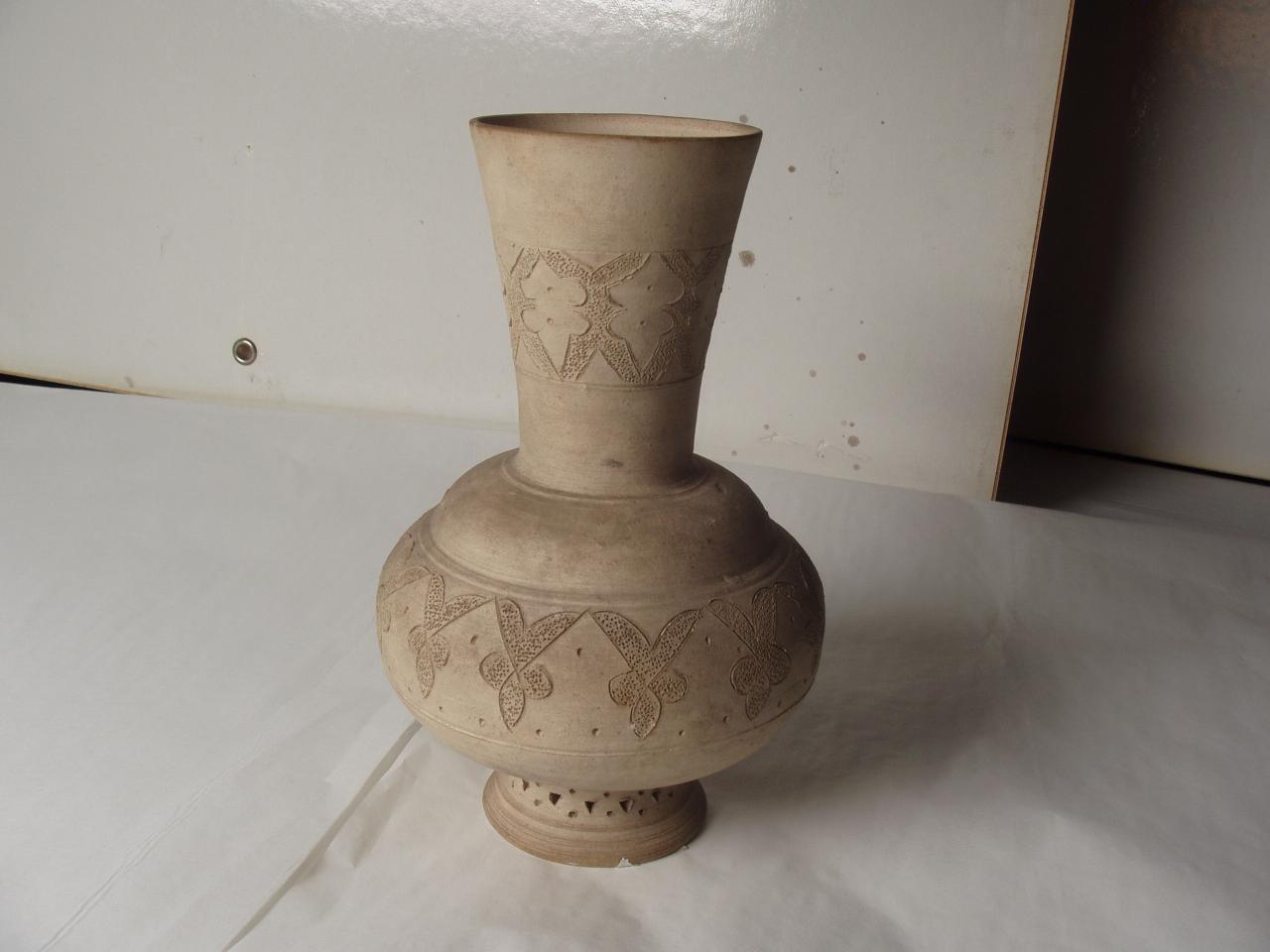 Vaso in ceramica, motivi decorativi geometrici (vaso) - ambito turco (secc. XVII/ XVIII)