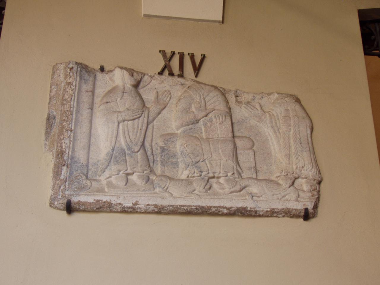 Lastra con "Cristo trionfante sulle bestie infernali", Cristo trionfante sulle bestie infernali (rilievo) - ambito milanese (metà sec. XII)