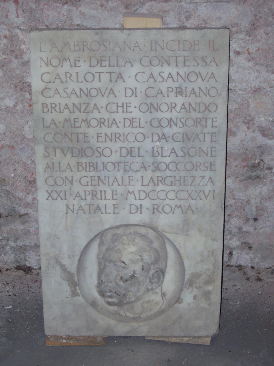 Lapide per Enrico da Civate (lapide) - ambito lombardo (prima metà sec. XX)