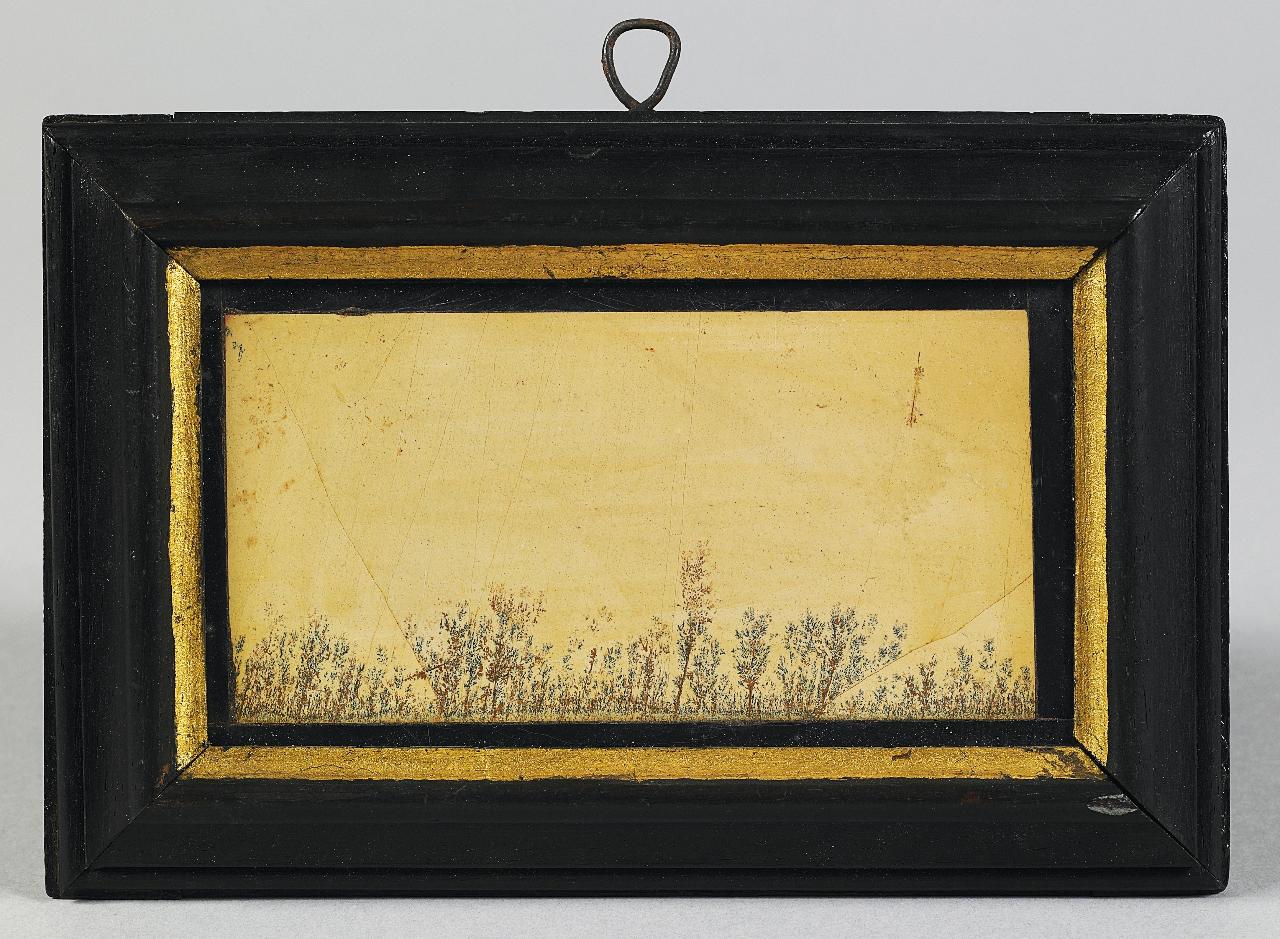 Lastra calcarea con dendriti in cornice lignea (lastra) - n.d. (n.d.)