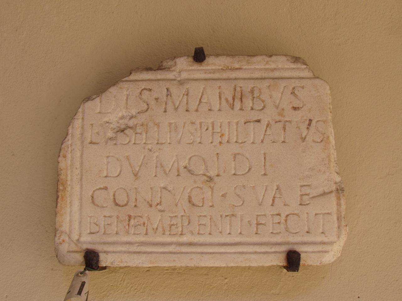 Lastrina funeraria (lastra) - ambito milanese (sec. II)