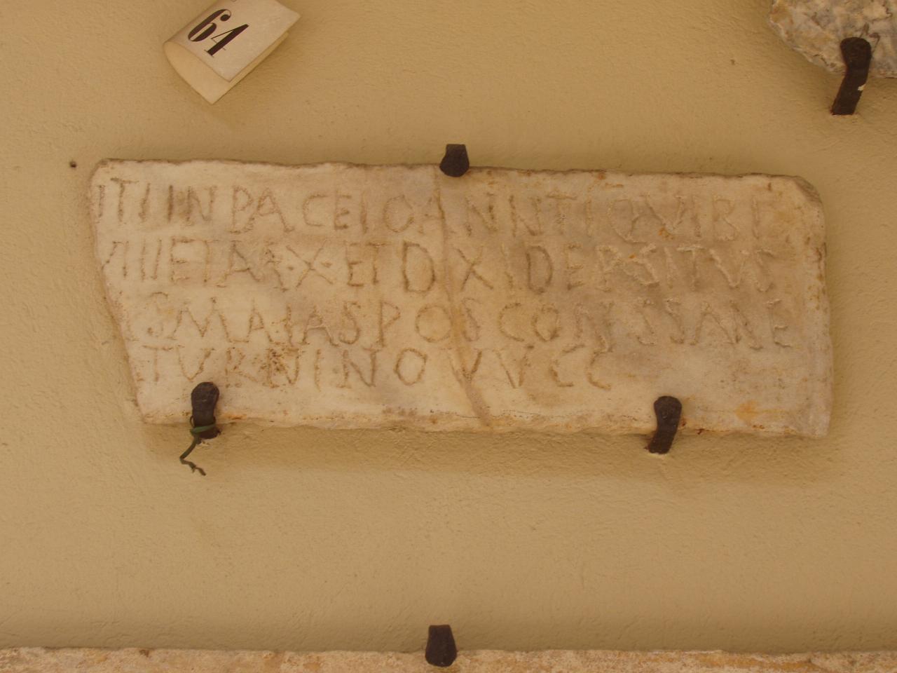 Lastra funeraria (lastra) - n.d. (seconda metà sec. IV)