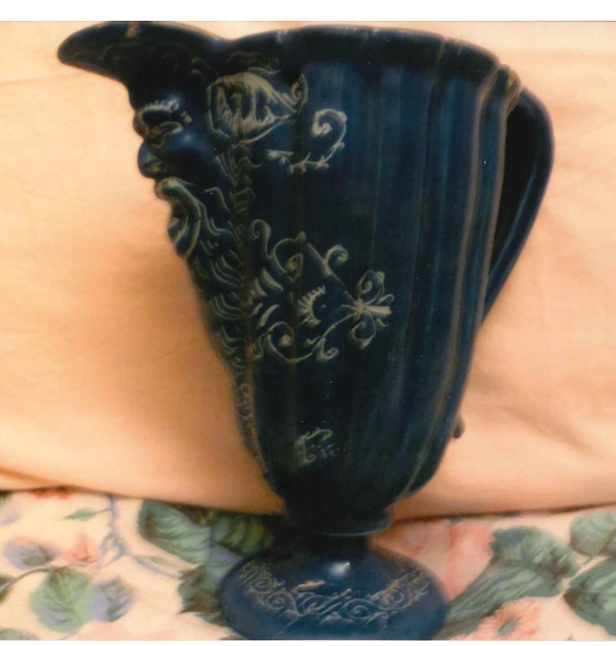 Versatoio smalto blu con mascherone (brocca) - manifattura di Castelli (sec. XVI)