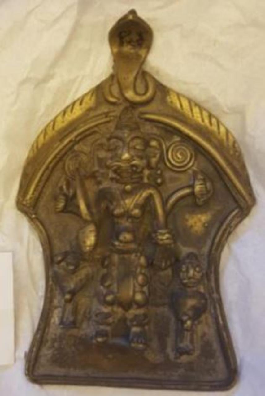 Virabhadra con Sati e Daksha (placca) - manifattura del Maharashtra (sec. XVIII)