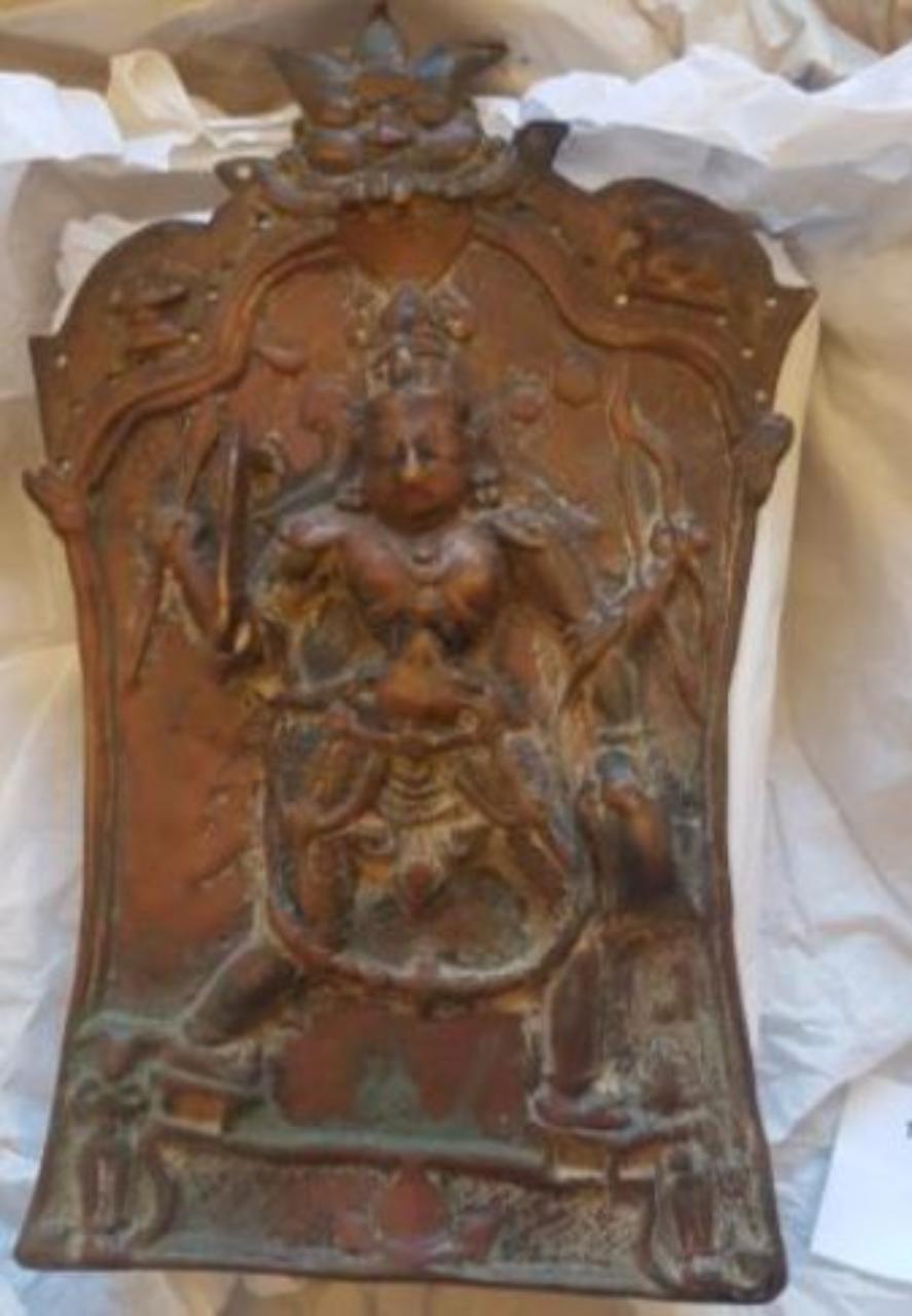 Virabhadra con cintura con teschi (placca) - ambito India meridionale (sec. XVIII)