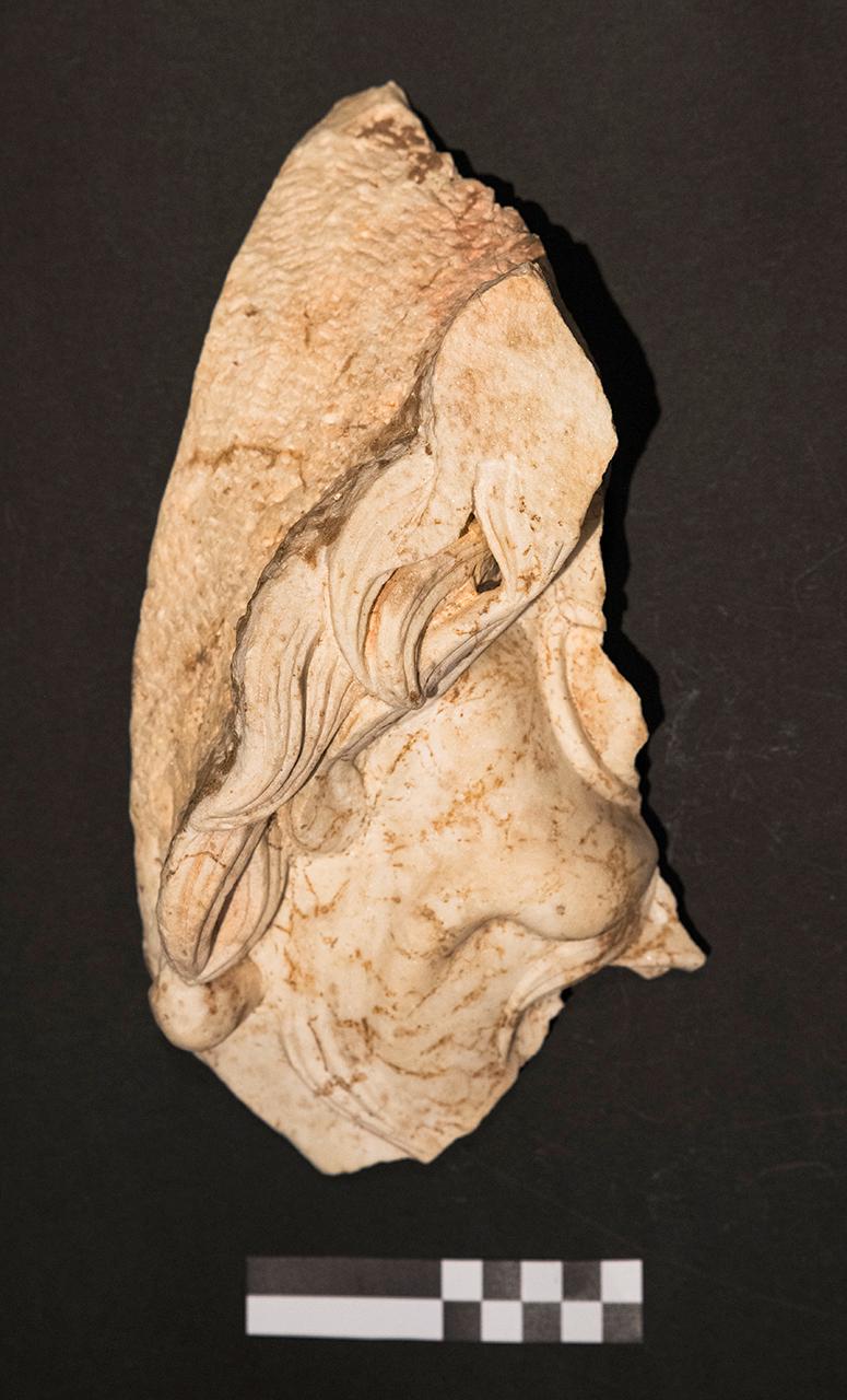 maschera/ frammento - età romana (fine/ inizio I sec. a.C. - I sec. d.C.)