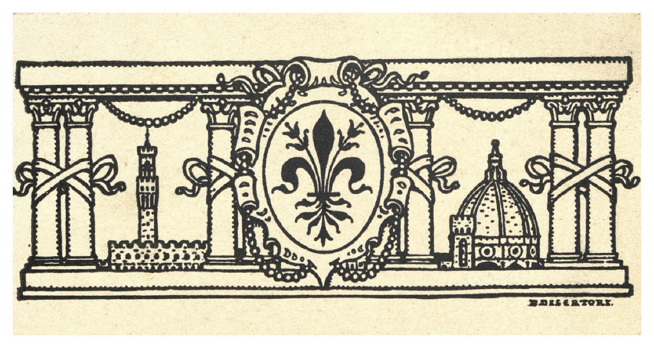 Schizzo di un abitato con torre e arco e lungo testo scritto, Schizzo di un abitato con torre e arco e lungo testo scritto (disegno) di Bison, Giuseppe Bernardino (secc. XVIII/ XIX)