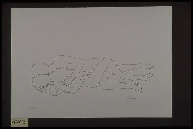 Les amoureaux, Paesaggio montano (dipinto) di Barbera Enrico (ultimo quarto sec. XX)