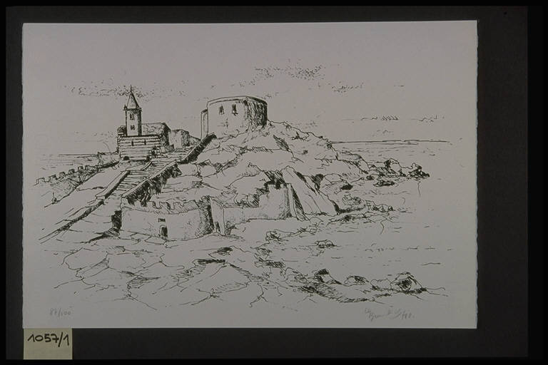 La caduta dei miti N°2, Bandiere (dipinto) di Pagani Enzo (terzo quarto sec. XX)