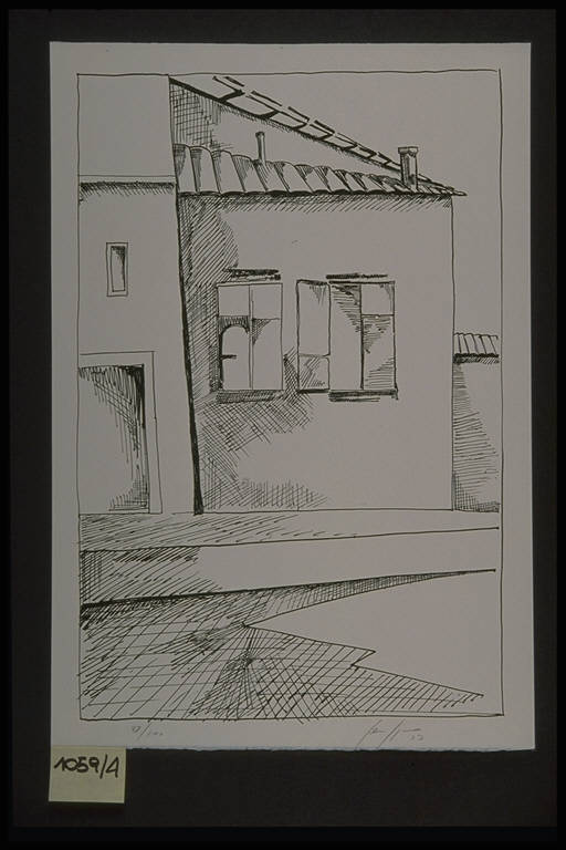 Città vuota, Composizione di segni liberi (dipinto) di Cattani Giorgio (ultimo quarto sec. XX)