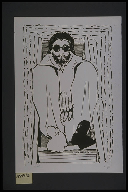Archeologia, Poltrone con tavolino e pianta (dipinto) di Tadini, Emilio (sec. XX)