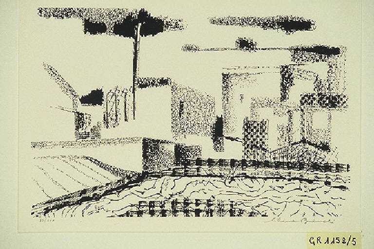 Mercoledì, Veduta urbana (dipinto) di Crespi Ernesto (prima metà sec. XX)