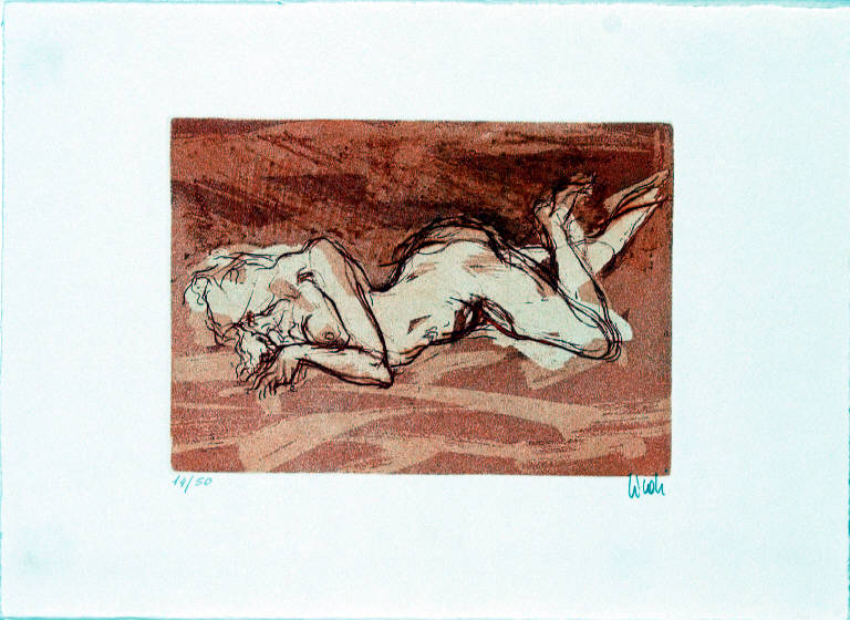 Progetto di brocca con visi di donna, Brocca con teste di donna (disegno) di Borio Fernanda (metà sec. XX)