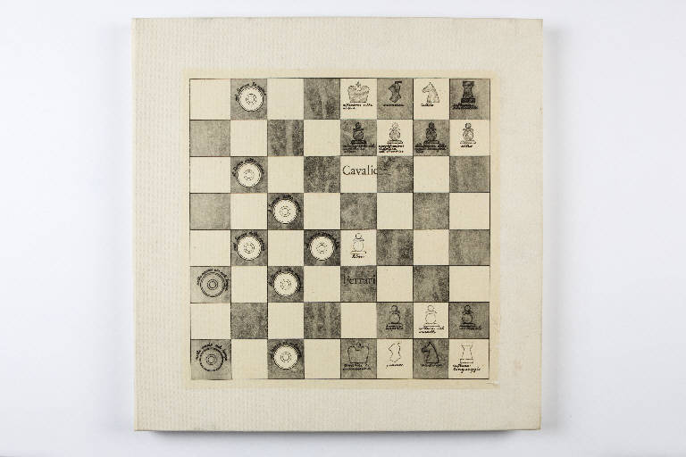 Vivere insieme bianchi e neri, Composizione astratta di segni (dipinto) di Miglietta, Enzo (primo quarto sec. XXI)