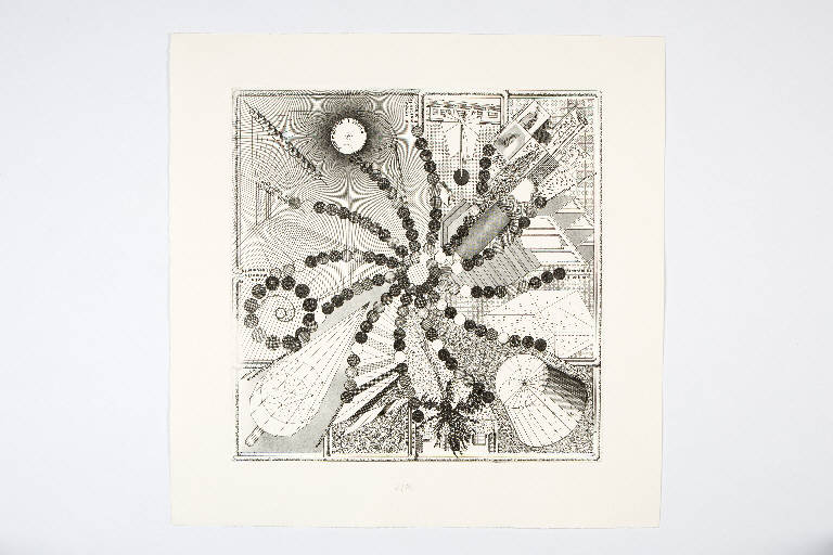 Corriamo insieme nella minaccia, Composizione astratta di segni (dipinto) di Miglietta, Enzo (primo quarto sec. XXI)