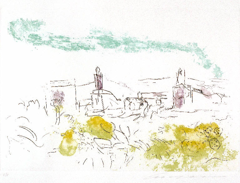 Maternità, Lattante al seno (disegno) di Treccani Ernesto (sec. XX)