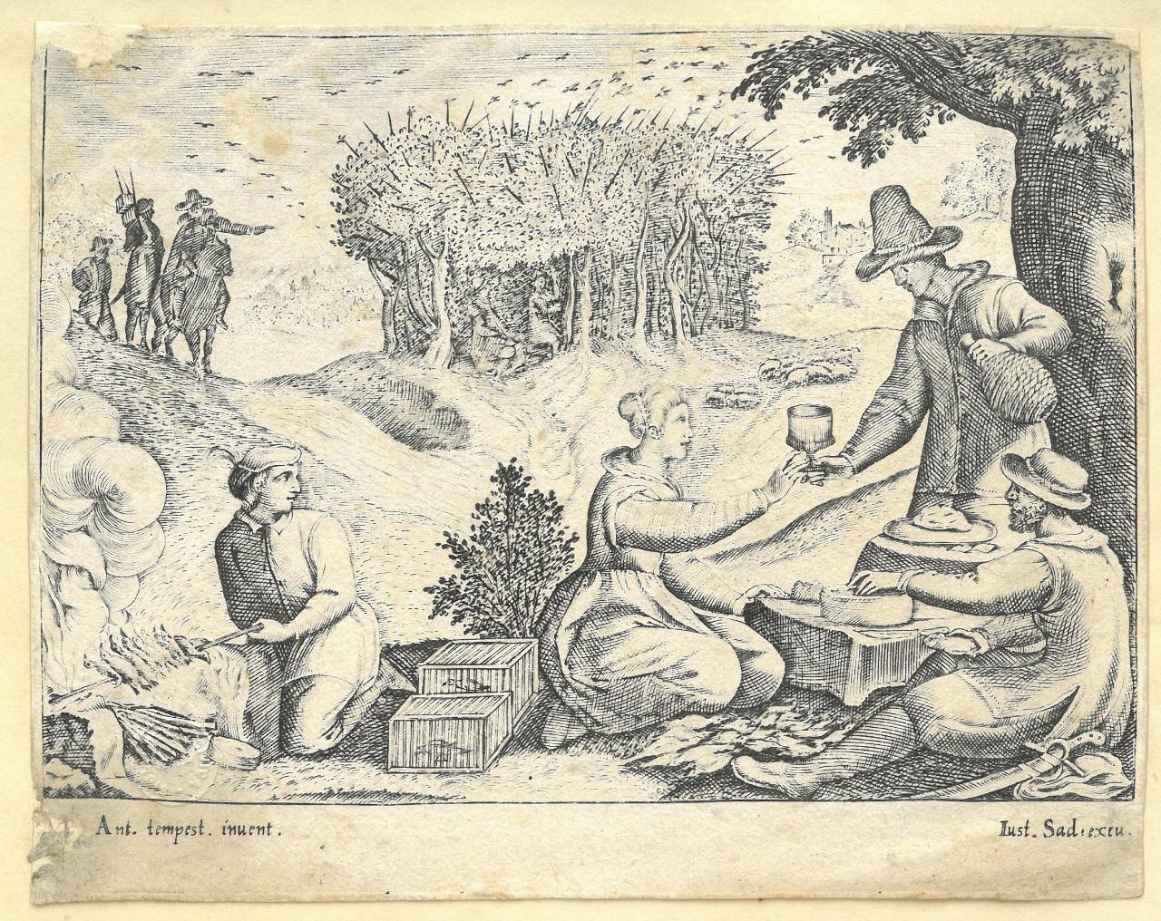David come profeta offerente, ex "Figure di santi", Figura dell'Antico Testamento (affresco) di Lecchi, Giacomo, Ricci, Eugenio (sec. XVIII)