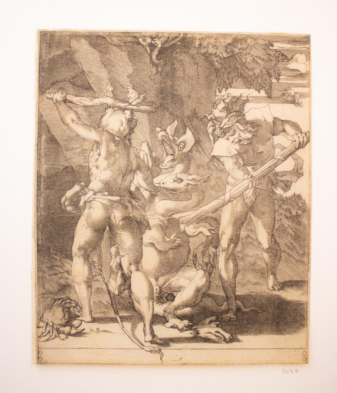 Nudo virile di atleta, Nudo virile di atleta (disegno) - ambito tosco-romano (sec. XVII)