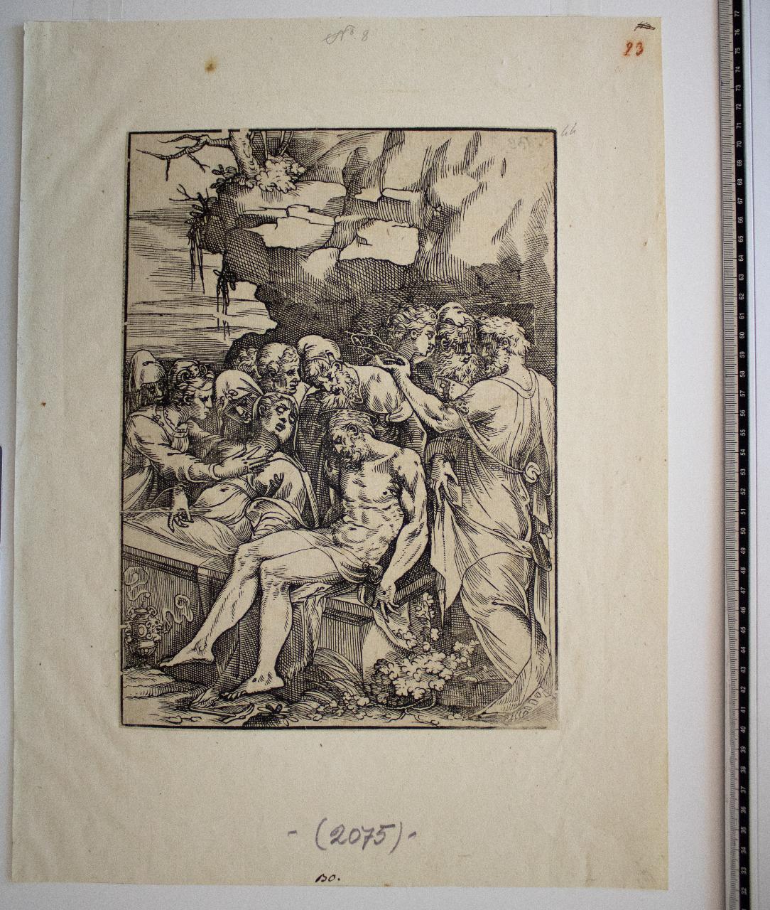 Due contadini in un paesaggio, Due contadini in un paesaggio (disegno) - ambito tosco-romano, ambito olandese (fine/ inizio secc. XVII/ XVIII)