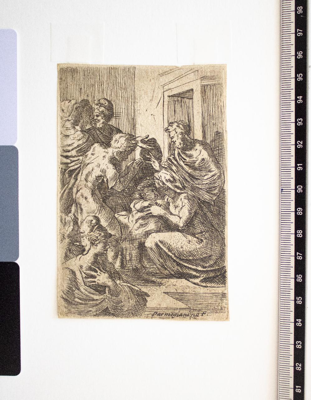 S. Rocco incedente tra inferni e supplici, S. Rocco incedente tra inferni e supplici (disegno) - ambito francese (sec. XVIII)