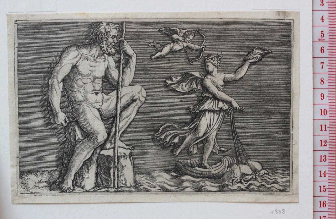 Vista da tergo, Figura virile (disegno) di Anonimo - ambito centroitaliano (ultimo quarto sec. XVII)